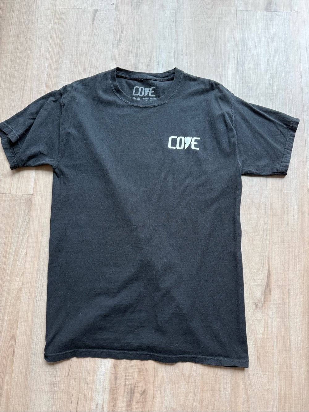 Cove Black Short-Sleeve Crew T-Shirt with White Logo